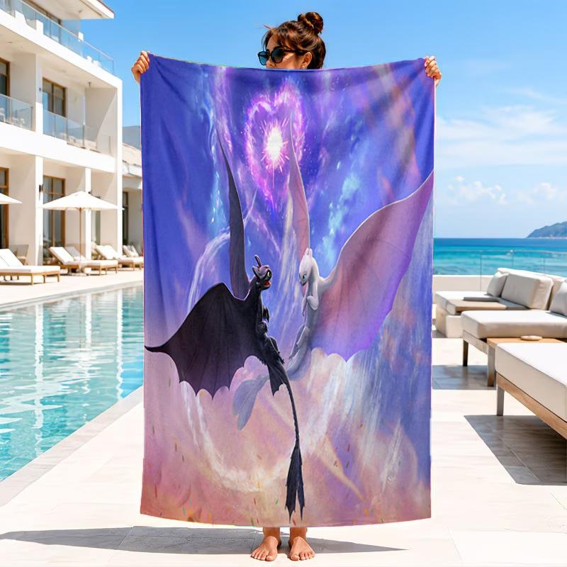 Dragon's Glimmering Fish Beach Towel, Microfiber Beach Towel, Perfect For Pool, Beach, Travel, Home Decor Beach Party Fan gifts