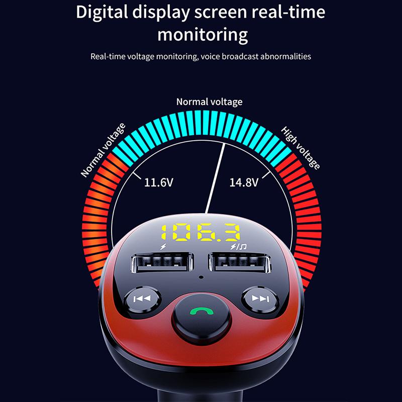 FM Radio Transmitter Car Bluetooth MP3 Player Handsfree Car Kit Dual USB Charger TF U Disk Music Player Car Accessorie