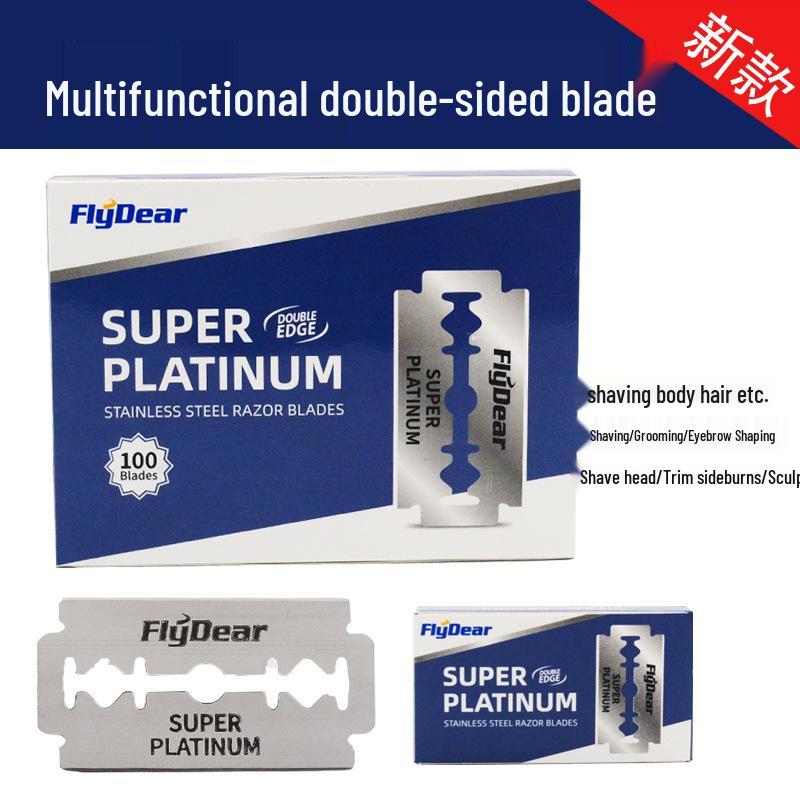 100-Pack German Stainless Steel Double-Edge Razor Blades for Shaving and Eyebrow Trimming