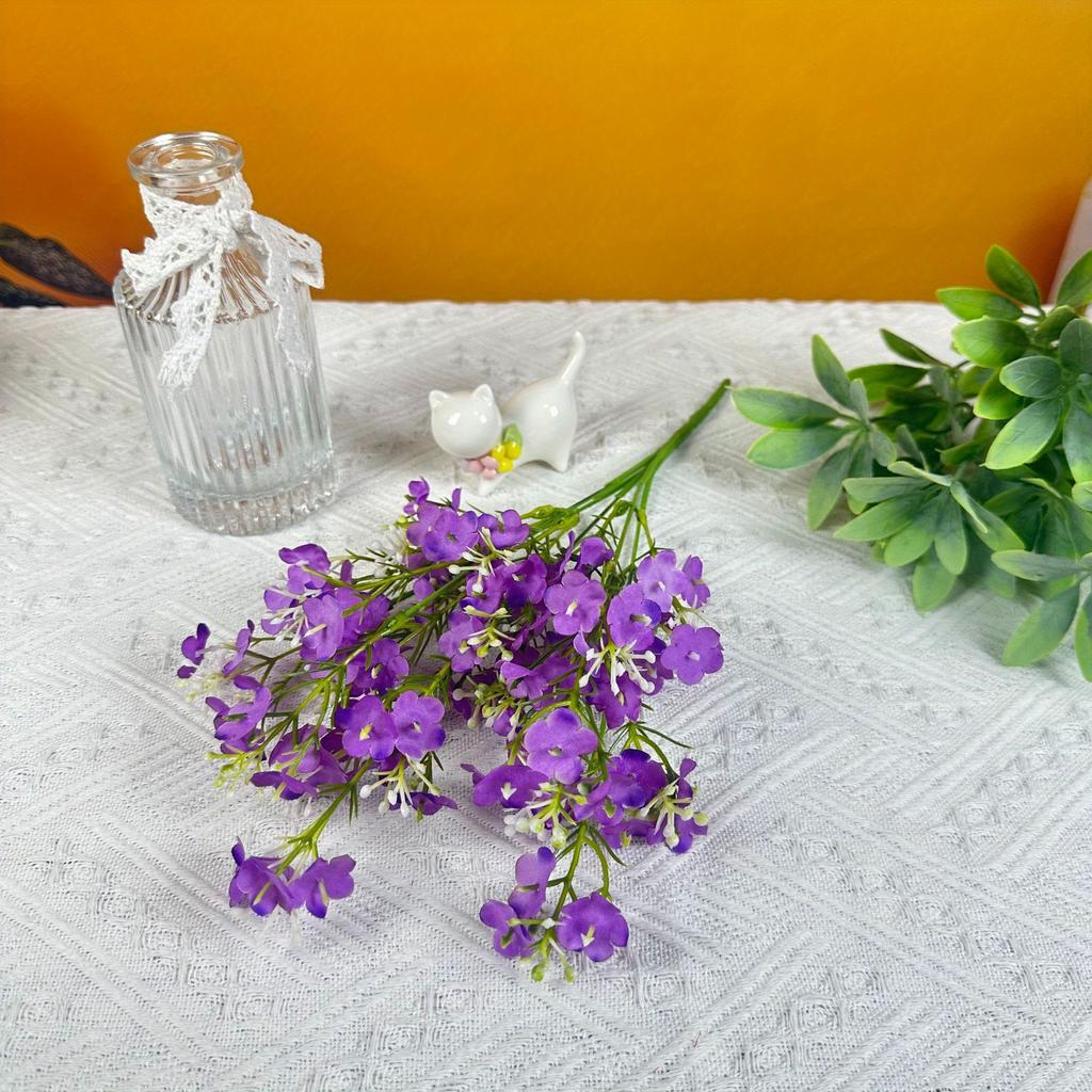 1Pc Fresh Pastoral Style Simulation 5-pronged Wintersweet Baby's Breath Bunch of Flowers