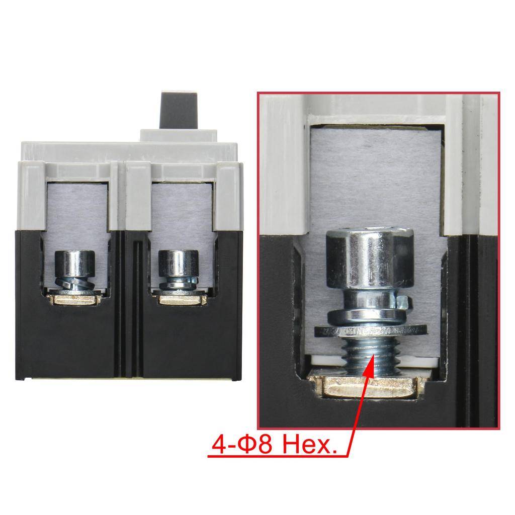 Heschen DC Molded Case Circuit Breaker MCCB HSM1PV-250, 2-Pole DC550V, Voltage Breaker for Solar PV Systems, Solar Panels, and Grid Systems (200A)