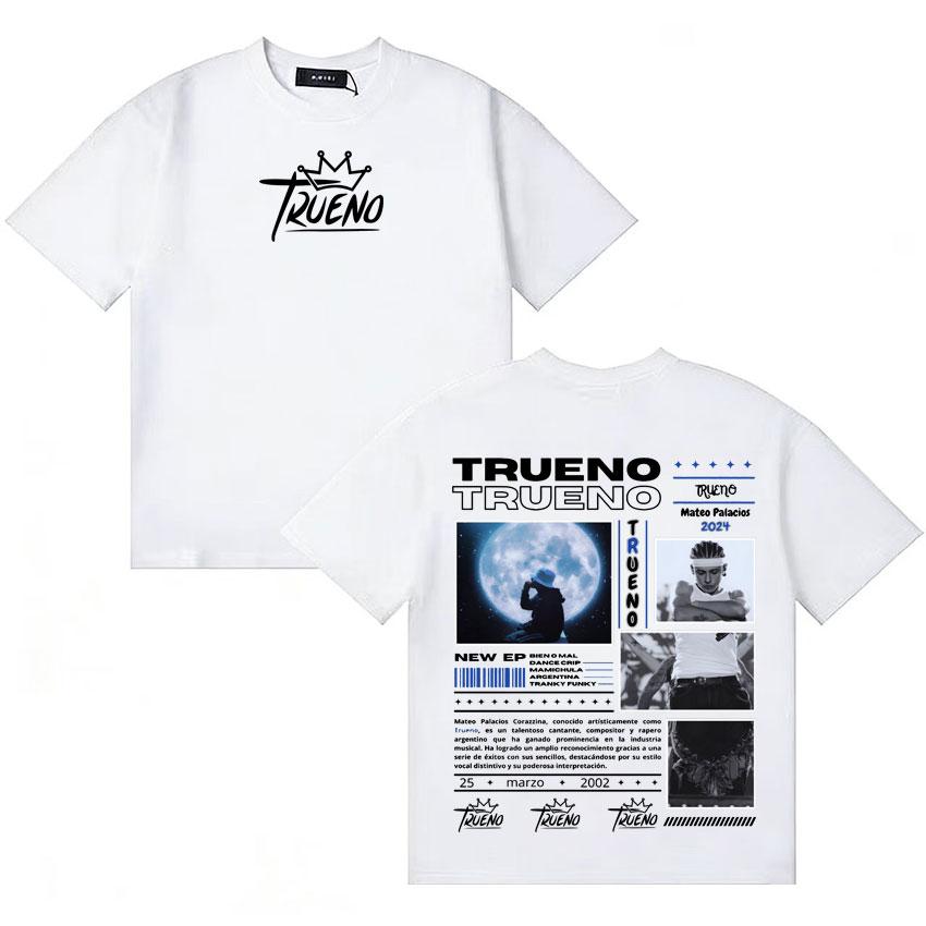 Rapper Trueno Harajuku Graphics Short Sleeve Tee Shirt Unisexs Womens Cotton Summer Clothing Popluar Oversized Y2K Tshirts Unisex
