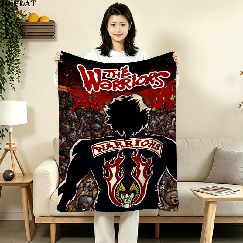 1PC The Warriors Patterned Flannel Blanket Suitable For All Seasons For Home Decor Warmth And Comfort Gifts Holiday Present
