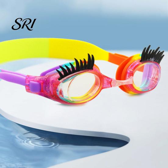 Lunettes de natation pour enfants Cils d'enfants Anti-buée Sans fuite Natation Enfants Lunettes cils Mignon Lunettes pour filles Accessoires de piscine Confortables