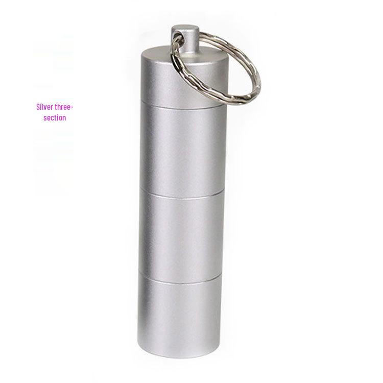 Glossy Waterproof Aluminum Medicine Capsule - Portable, Durable, Sealed Storage Container