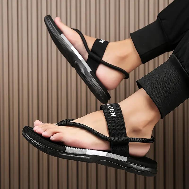 Soft Sole Flip Flops For Men Outdoor Beach Flat Shoes Male Anti-Slips Indoor Home Slippers Ankle Wrap Sandals Cozy Slide