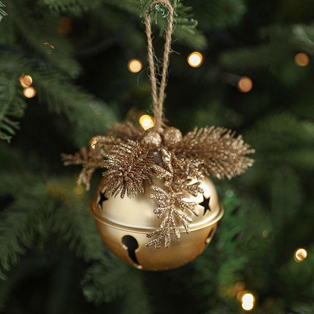 Handmade Christmas Gold Bells Pendant Iron Xmas Tree Hanging Bells  New Year Home Ornament