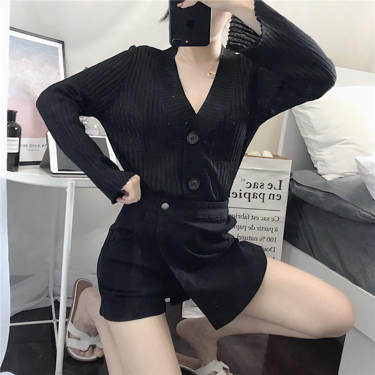 Baumwoll-Shorts für Damen im Sommer und koreanische Hose mit hoher Taille, lässige A-Linien-Hose, Rock, lockere Hose mit weitem Bein