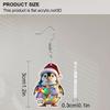 2D Flat Cartoon Penguin Light Bulb Santa Hat Acrylic Dangling Hook Christmas Earrings for Women Lightweight Statement Funny Animal Dangle Drop Earring