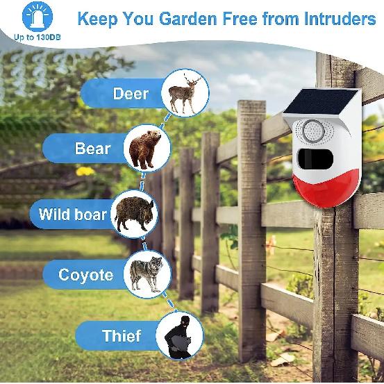 Tuya Smart WiFi Infrared Motion Detector Solar Outdoor PIR Wireless Strobe Siren Detector Sound Alarm Waterproof Remote Control