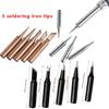 Durable Pure Copper Soldering Iron Replacement Tips 5Pcs 900M-T Lead-Free Internal Heating for Electronics Repair