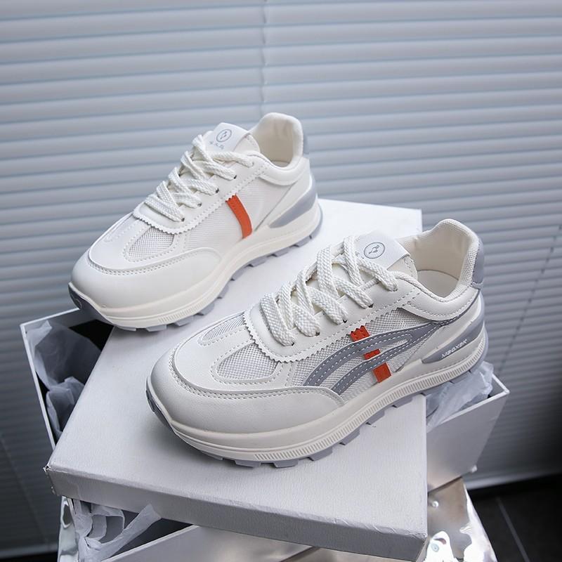 Fashionable New Comfortable And Breathable Sports Shoes For Women Spring And Autumn Mesh Round Toe Lace Up Casual Flat Shoes