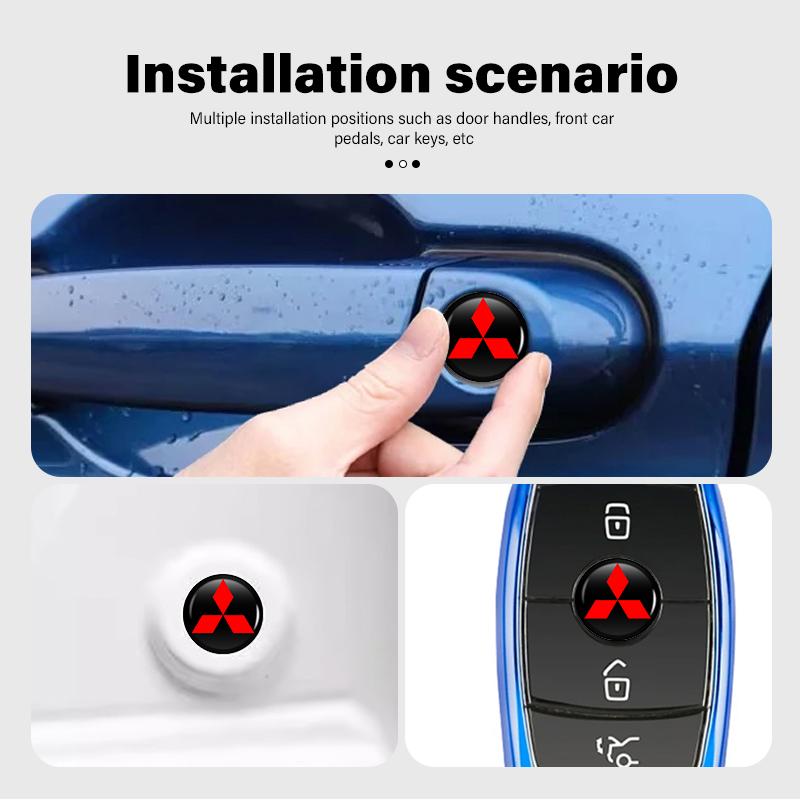 8/12/20PCS Car Remote Control Key Badge Emblem Stickers Decorat Accessory For Mitsubishi Lancer ASX Pajero Mirage Attrage