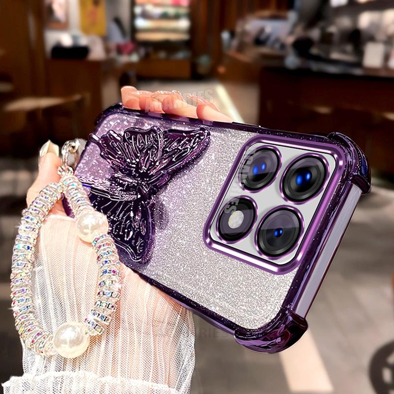 

Xiaomi14t Шнурок Покрытие Держатель-Бабочка Силиконовый Чехол Для Xiaomi Mi 14t Pro 13t Mi13t Mi14t Ударопрочный Чехол-Подставка Mi14tpto Xiaomi 13T Pro