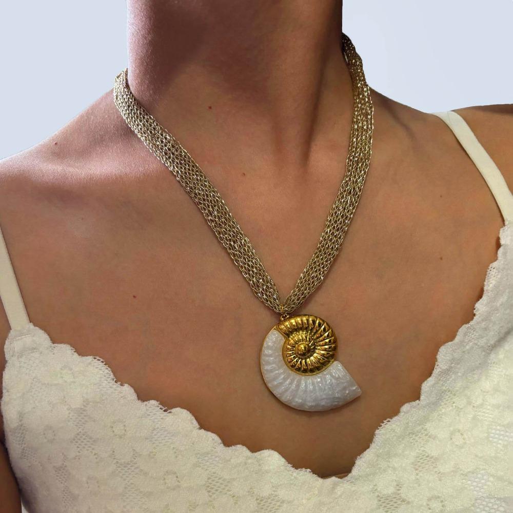 chic Geometric Woven Necklace Bohemian Style Shell Clavicle Chain Short adjustable Choker Necklace