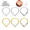 Tytan G23 16G Kolczyk CZ Kształt Kropli Wody Kółko Septum Piercing Noska Zawiasowy Clicker Kolczyki Tragus Helix Biżuteria do Piercingu Ciała