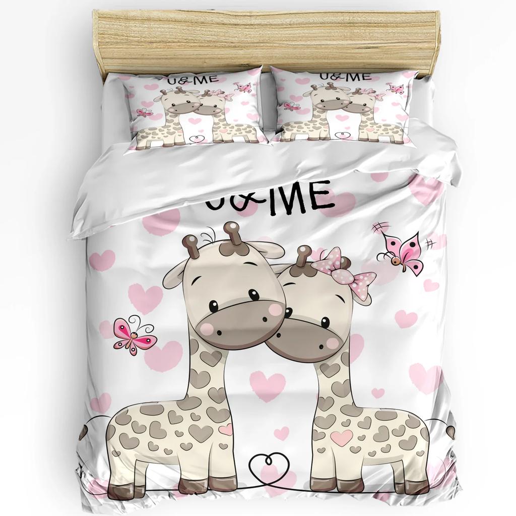Romantic Bedding Set For Bedroom Bed Home I Love You Quote with Hearts Romance Couple Val Duvet Cover Quilt Cover And Pillowcase