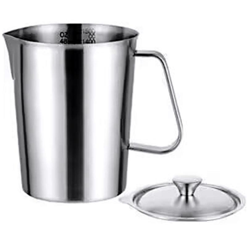 Professional Coffee Milk Jugs 4 Size 500ml 1000ml 1500ml 2000ml Locking Lid Design Durable Nonrust Steel Measuring Cup