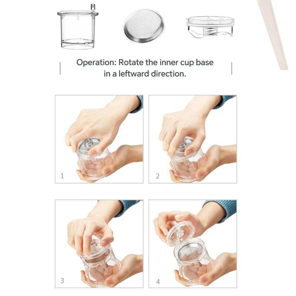 KAMJOVE Multi Style Glass Kung Fu Tea Pot, One click Filter, Kung Fu Teapot Press, Auto Open Art Portable Teacup, 500ml-750ml