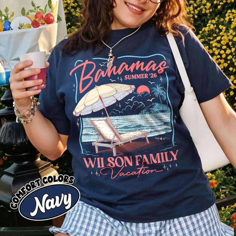 

Custom Family Vacation Shirt Matching Beach Trip Shirts Personalized Group Travel Tee Summer Family Outfit Girls Trip Tee 4XL