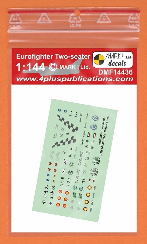 Mark 1 Eurofighter Typhoon Decal Plastic Model Decal MKMDMF14436 1/144 Two-seater (for Revell) (Airplane)