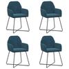 Dining Chairs 4 Pcs Velvet Blue 55 X 50 X 84 Cm