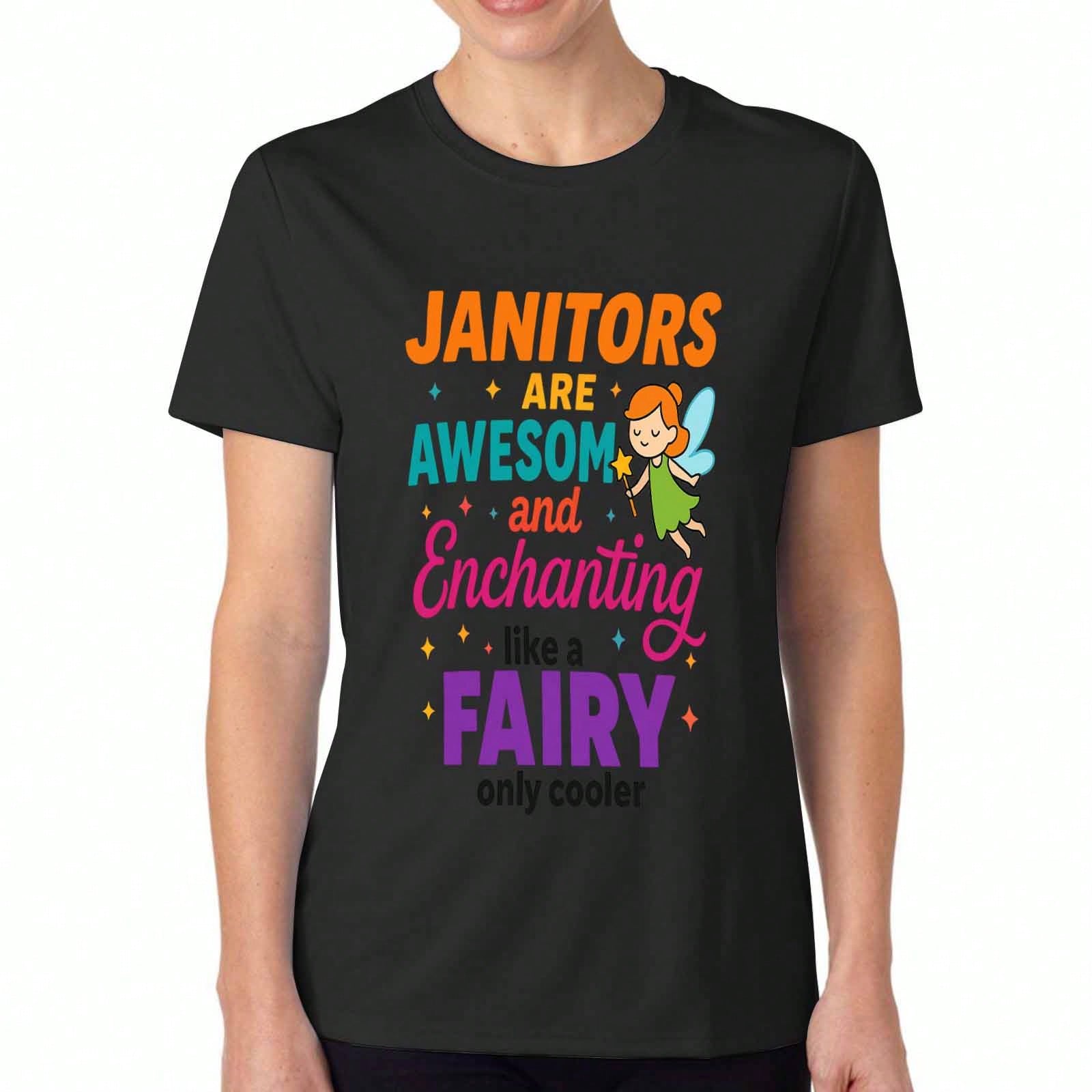 Janitors Fairy Enchanting unisex Cotton T Shirt, Pure Cotton Premium Print, Durable, Casual And Fashionable. Features An Awesome And Enchanting Fairy S разноцветный