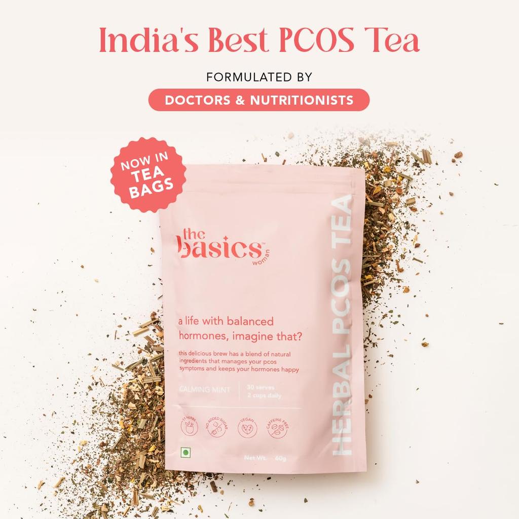 The Basics Woman Sabor Menta Verde - Infusión Equilibrante Hormonal con Canela, Raíz de Jengibre, Shatavari, Ashwagandha y Hoja de Ortiga - Suplemento Herbal