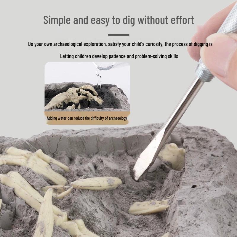 Dinosaur Fossil Excavation Toy - Gem and Skeleton Treasure Hunt for Kids