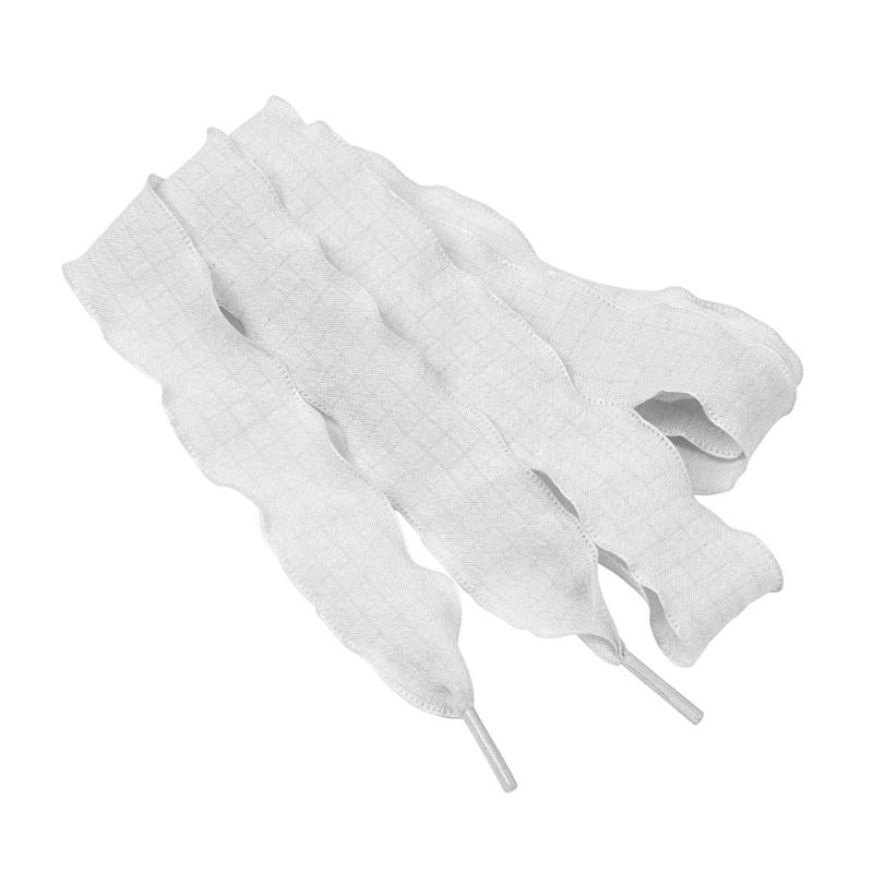 Decorative Footwear Laces 140cm/55.12in Flat Fabric Ruffle Ribbons for Canvas Footwear and Daily Outfit Styling Pair
