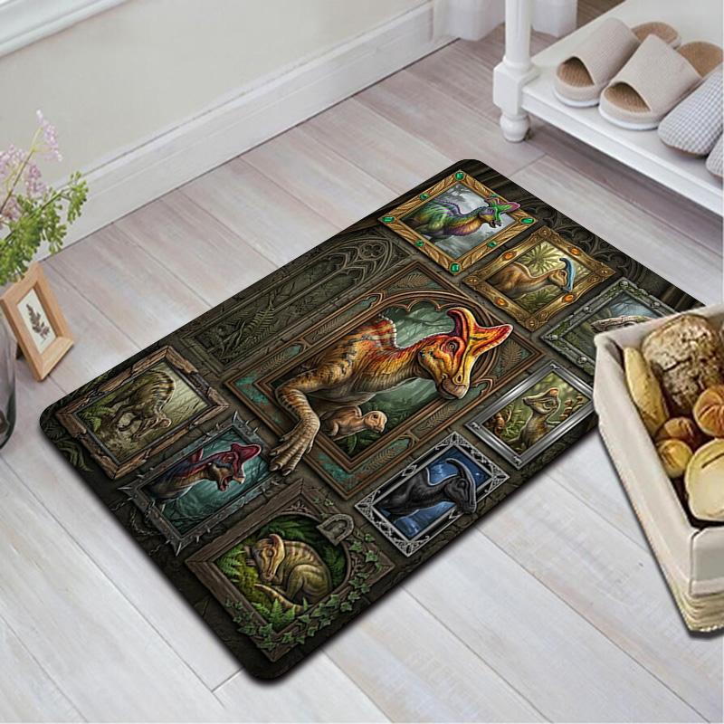 Prehistoric Dinosaurs Pattern Rug Floor Mat for Living Room or Bedroom Soft and Comfortable Carpet a Gift for Birthday and Holiday.