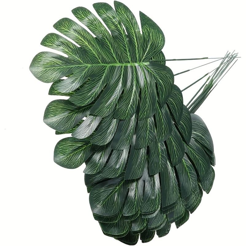 12pcs Artificial Green Turtle Leaf Scattered Tail Leaf Fake Silk Plant For DIY Wedding Birthday Party Home Decor Palm Leave 2026