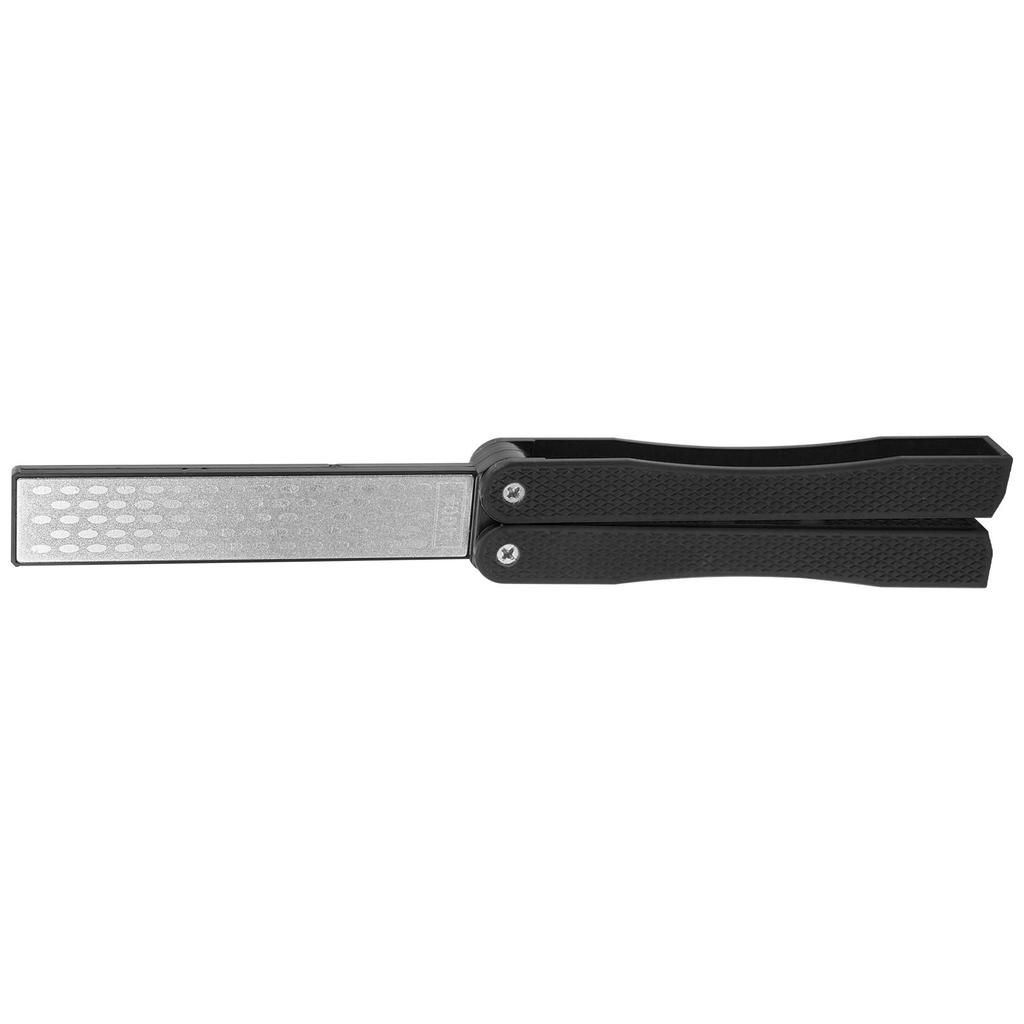 Folding Sharpener FanShaped DoubleSide Knife Blade Kitchen Sharpener Grinder Tool(Black )