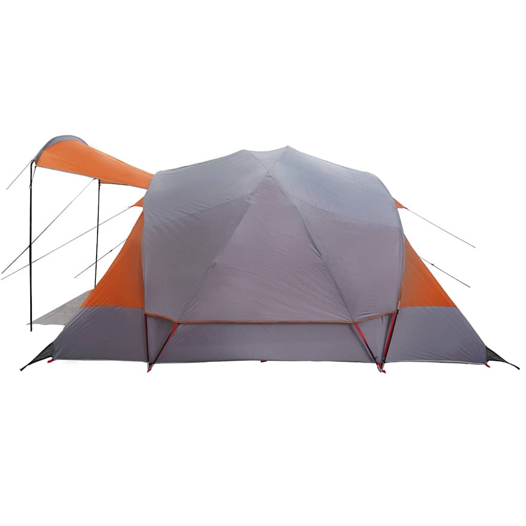 Tunnel Family Tent for 8 Persons Grey and Orange Waterproof