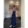 [] Temperament Sense Neck V-neck Floral Dress Niche Non-collision Slim Dress Summer