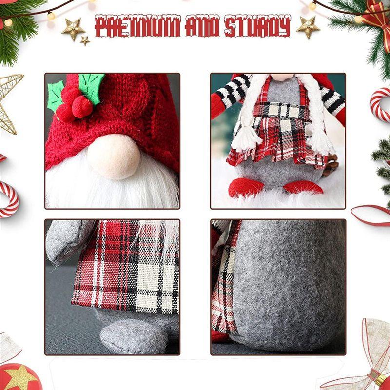 AEE4-Christmas Gnomes Christmas Gnome Cute Faceless Doll Hooded Forest Old Man Doll Home Plush Desktop Ornaments