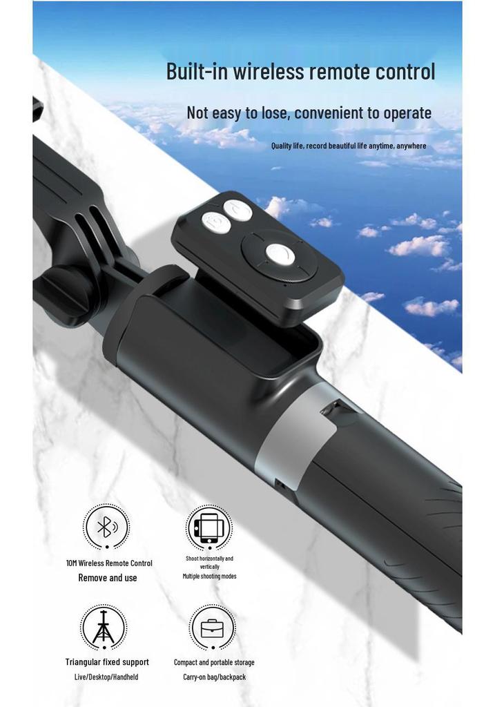Top-Selling Bluetooth Selfie Stick with Retractable Tripod & Anti-Shake Gimbal