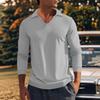 Autumn winter T-shirts American long sleeved men's T-shirt thin cut waffle slim fit lapel polo shirt men