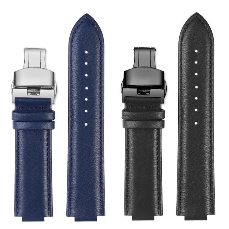 Modifikovaný konvexní kožený řemínek pro hodinky Casio řady EDIFICE EFS-S570YD ECB-10YD Pánský řemínek Náramek Řemínek Modrý 12mm 14mm