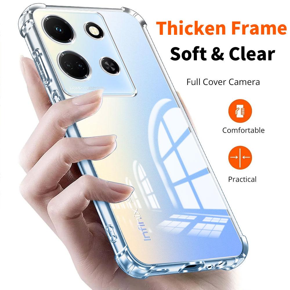 For Infinix Smart 9 8 7 6 Note 30 40 Pro Plus 12 11 Pro VIP Zero 30 40 GT 20 Pro Case Clear Soft Silicone Shockproof Cover