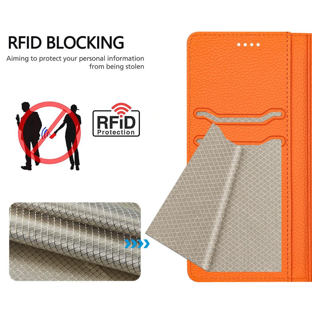 For Xiaomi Poco X7 Pro 5G Wallet Case RFID Blocking Litchi Texture Leather Mobile Cover