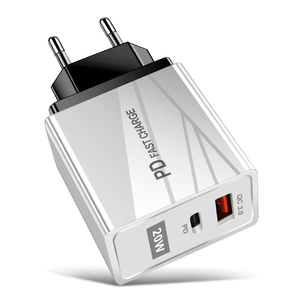 USB Travel Charger QC3.0+PD, 5V/9V/12V, EU/US Standard, Fast Charging
