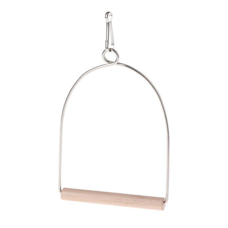 Natural Wooden Pet Birds U-shaped Perch Parrots Hanging Swing Cage Stand Climbing Holder Pendant for Parakeet Macaw