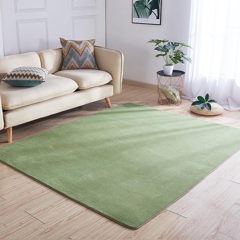 Soft Solid Color Coral Fleece Carpet for Bedroom and Living Room