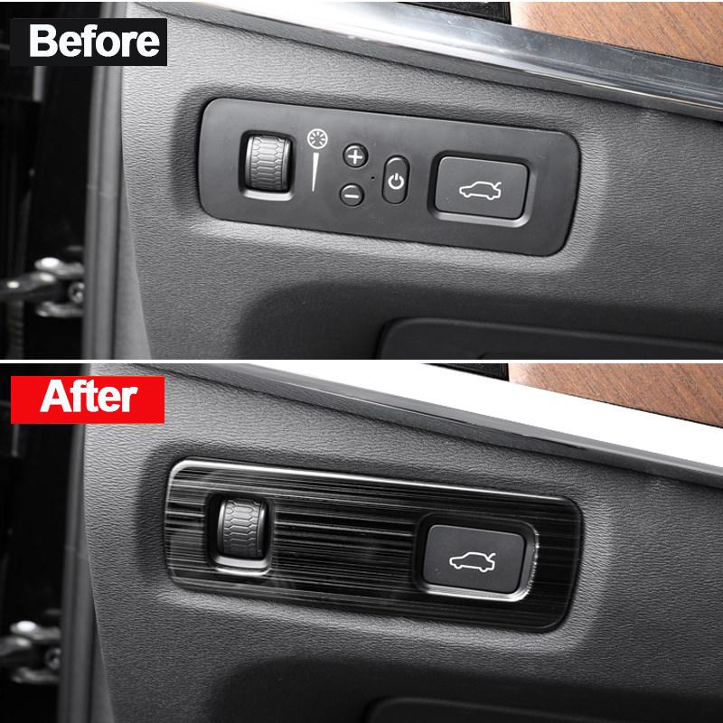 For Volvo XC60 XC90 XC40 S90 V90 2018 - Stainless Steel Car Headlight Switch Sequin Headlight Adjust Cover Trim Sticker