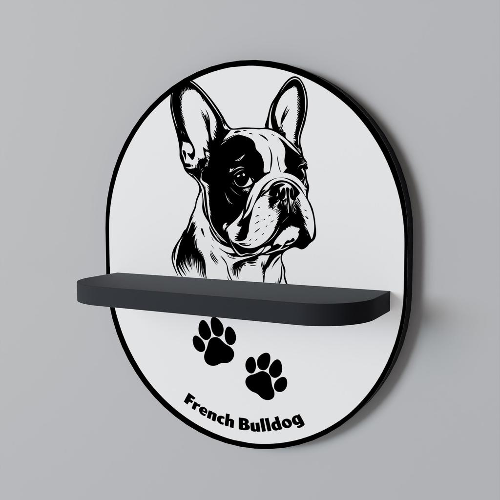French Bulldog Oval Shelf Black