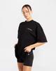 BOXRAW We Dont Play Boxing Oversized T-Shirt - Women'S W Bxrw-U-Wdpbt-W [Black/Blue] (C Type)