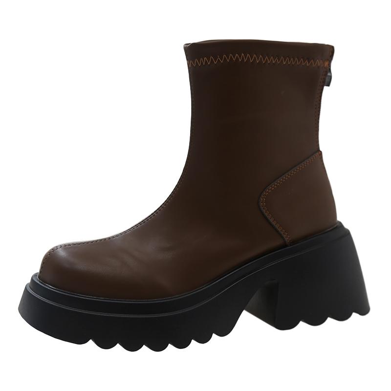 

Модные женские ботинки для активного отдыха, нескользящие, осень-зима, однотонные, новинка 2024 года, высококачественные модные женские ботильоны Botines Mujer 40 коричневый
