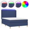 Maison Exclusive - Sommier à lattes de lit matelas et LED Bleu 140x200 cm Tissu