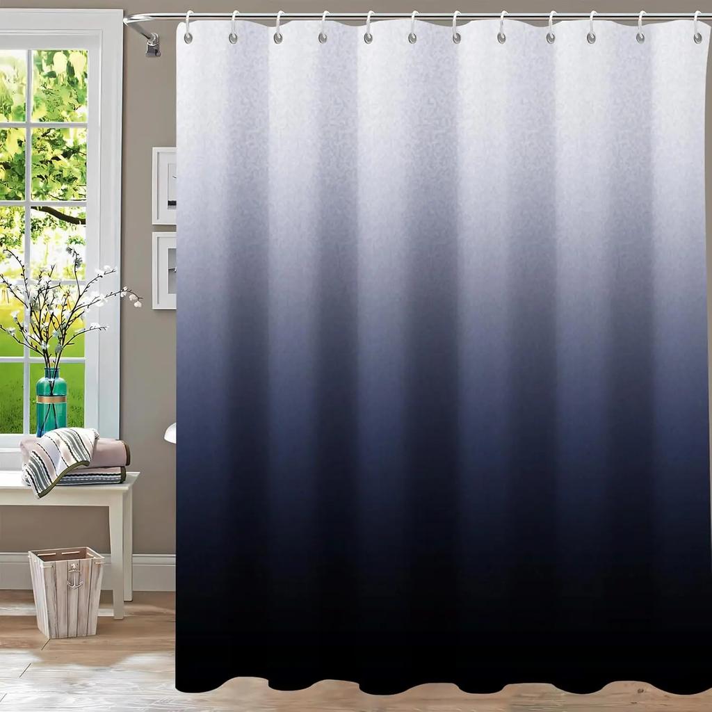 Bathroom Fabric Shower Curtain Waterproof Green Washable Watercolor Leaf Top Plant Bathroom Shower Curtain with Flowers